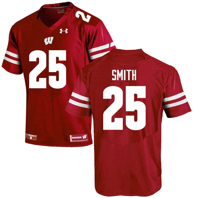 Wisconsin Badgers Men's #25 Isaac Smith NCAA Under Armour Authentic Red College Stitched Football Jersey IF40G05ZD